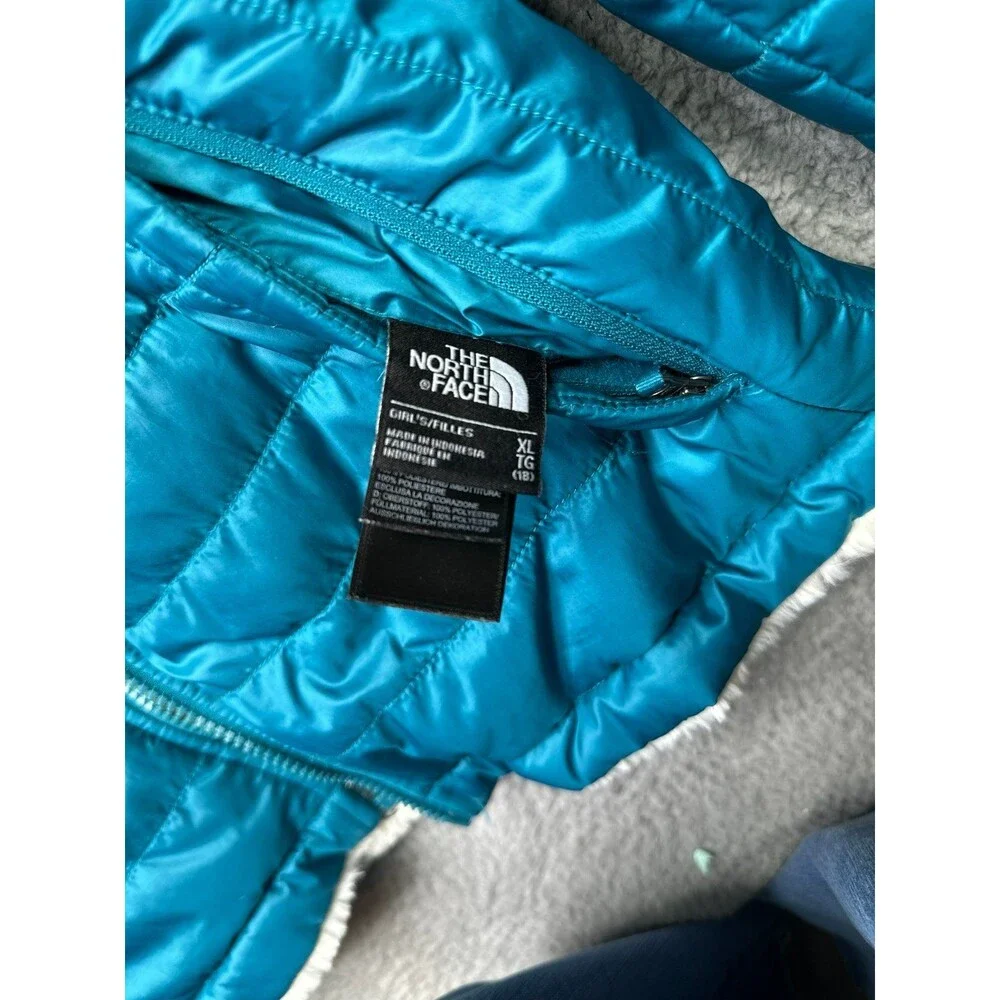 The north face puffer reversible girls Jacket deep lagoon size xl